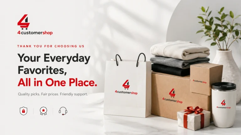 4CustomerShop branded shopping bags, packages and everyday products