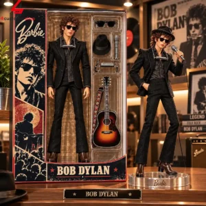 Bob Dylan collectible doll in box with guitar and accessories