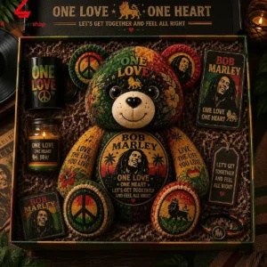 Bob Marley One Love One Heart Custom Teddy Bear Plush Toy 1 qetur