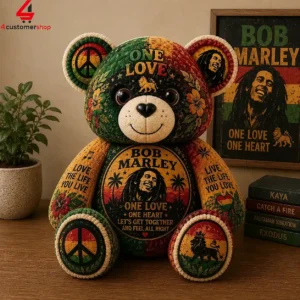 Bob Marley One Love One Heart Custom Teddy Bear Plush Toy 2 czEUL