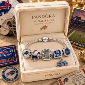 Pandora Buffalo Bills NFL charm bracelet in commemorative gift box