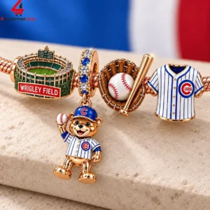 Chicago Cub Clark The Cub Pandora Charm Bracelet Set 2 vvS31