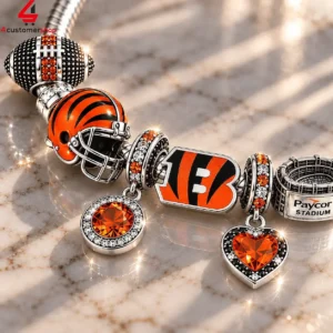 Cincinnati Bengals Paycor Stadium Pandora Charm Bracelet Set 2 lGXJg