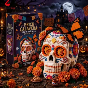 Day Of The Dead Sugar Skull Floral Building Blocks Set 1 QN6ni