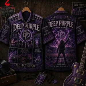 Deep Purple The Unholy Trinity Smoke On The Water Hawaiian Shirt 2 XtMNr