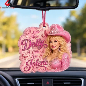 Dolly Parton pink glitter car hanging air freshener accessory