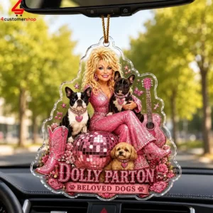 Dolly Parton Beloved Dogs Acrylic Ornament 1 bsQus