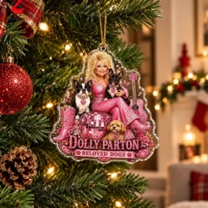 Dolly Parton and pet dogs holiday tree ornament