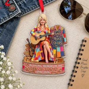 Dolly Parton Coat Of Many Colors Memorial Acrylic Ornament 3 qo5y6