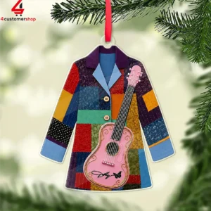 Dolly Parton Coat Pink Guitar Christmas Ornament 2 cTim8