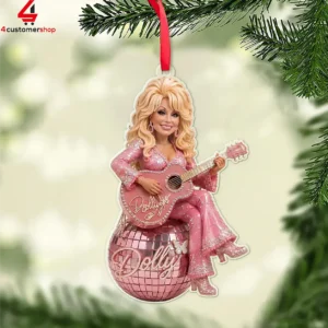 Dolly Parton Pink Disco Ball Country Music Christmas Ornament 2 zUlEE