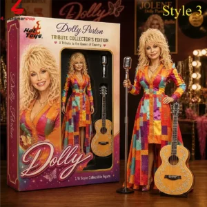 Dolly Parton 1/6 scale Hot Toys tribute collector edition figure with guitar and microphone