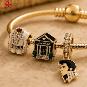 Elvis Presley Graceland Pandora Charm Bracelet Set 2 jZX68