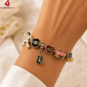 Elvis Presley The King Of Rock n Roll Pandora Charm Bracelet Set 1 KWX1L
