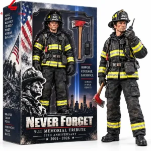 Firefighter Never Forget September 11th Memorial Tribute 25th Anniversary Figure 1 h13Zu