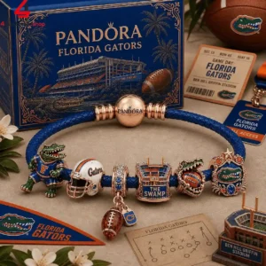 Pandora Florida Gators commemorative charm bracelet with team-themed charms