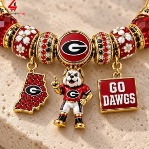 Georgia Bulldogs Go Dawgs Pandora Charm Bracelet Set 2 Hwmq4