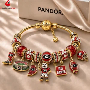 University of Georgia themed charm bracelet with custom charms