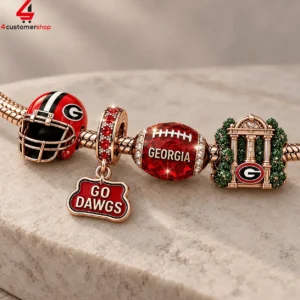 Georgia Bulldogs Ncaa Pandora Charm Bracelet Set 2 4Ztab