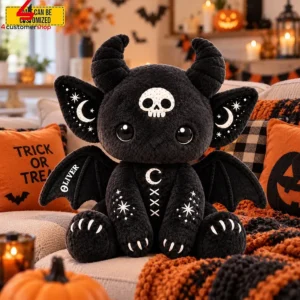 Gothic Bat Personlized Name Custom Teddy Bear Plush Toy 1 VMCt2