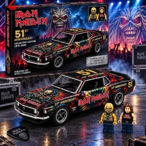 Iron Maiden 51st Anniversary Ford 302 building set with figures.