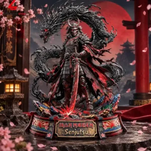 Iron Maiden Senjutsu Eddie samurai statue with dragon and sword