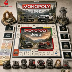 Jeep Monopoly Collector Edition board game set including themed pieces and board.
