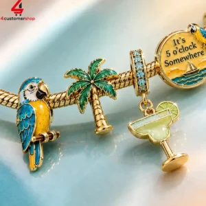 Jimmy Buffett Its 5 Oclock Somewhere Pandora Charm Bracelet Set 2 3C3wk