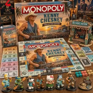 Kenny Chesney Monopoly board game collector's edition set with themed game pieces and currency.