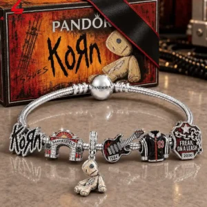 Pandora Korn charm bracelet set with Issues-themed charms