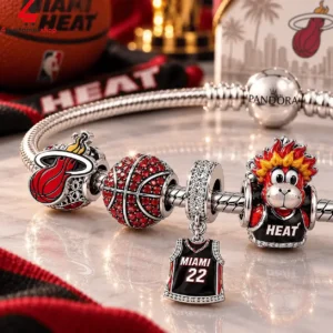 Miami Heat 22 Pandora Charm Bracelet Set 2 9ZqyA