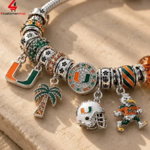 Miami Hurricanes Pandora Charm Bracelet Set 1 Xf7IO
