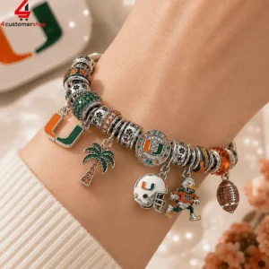 Miami Hurricanes Pandora Charm Bracelet Set 2 hpmOf