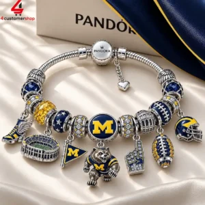 University of Michigan themed Pandora charm bracelet