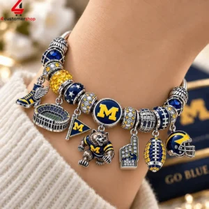 Michigan Wolverines Pandora Charm Bracelet Set 2 cF2hX