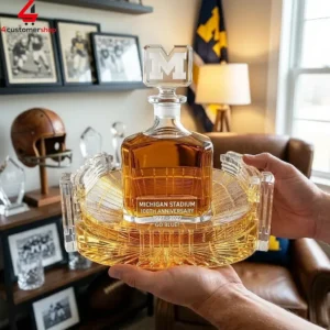 Michigan Wolverines Stadium Go Blue 100th Anniversary Edition Whiskey Bottle 1 IwaBP