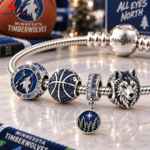 Minnesota Timberwolves Target Center Pandora Charm Bracelet Set 2 R692q