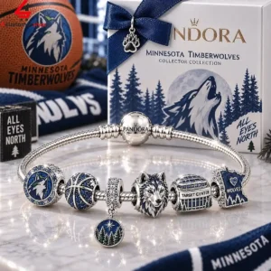 Minnesota Timberwolves Pandora bracelet with team-themed charms