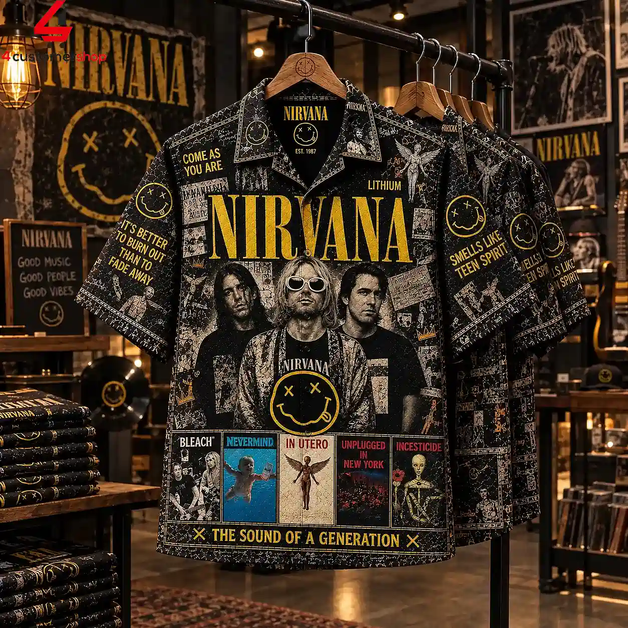Nirvana Smells Like Teen Spirit Hawaiian Shirt
