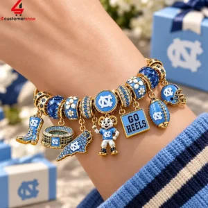 North Carolina Tar Heels Go Heels Pandora Charm Bracelet Set 1 yA0yq