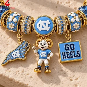 North Carolina Tar Heels Go Heels Pandora Charm Bracelet Set 2 39haM