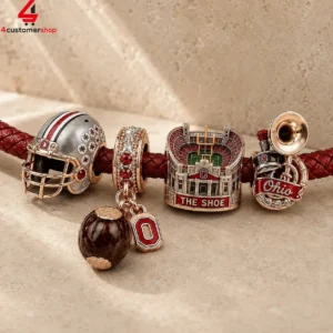 Ohio State Buckeyes Mascot Pandora Charm Bracelet Set 2 FGQjt