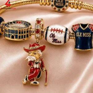 Ole Miss Rebels Pandora Charm Bracelet Set 1 g8jde