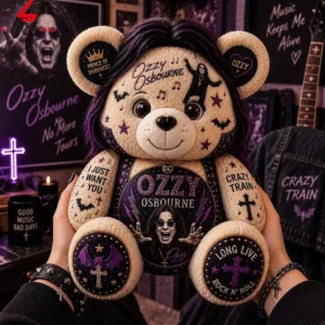 Ozzy Osbourne Long Live Rock N Roll Custom Teddy Bear Plush Toy 1 NGkKK