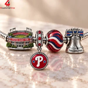 Philadelphia Phillies Citizens Bank Park Pandora Charm Bracelet Set 2 SZRov