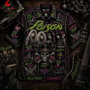Poison Every Rose Has Its Thorn Hawaiian Shirt 1 6L1a0