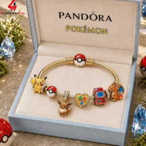 Pandora Pokemon collaboration charm bracelet in presentation box