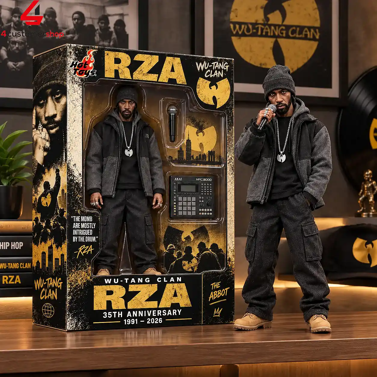 u*2様 300本限定‼️WU-TANG clan HABUSH×RZA 未開封 RZA Wu-Tang Clan 35th Anniversary Hot Toys Figure