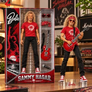 Sammy Hagar collector doll in packaging with accessories and matching figure playing guitar