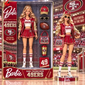 San Francisco 49ers Cheerleader Sports Fan Barbie Doll Figure 1 rqdN8